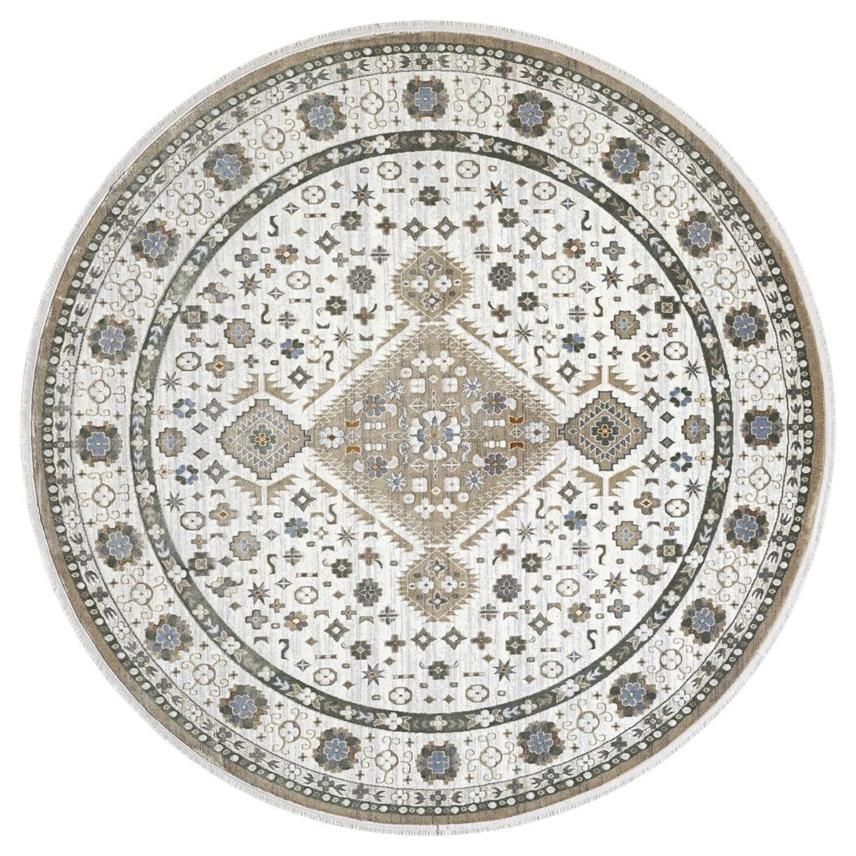 United Weavers Hudson Joy Cream Rug - round front view