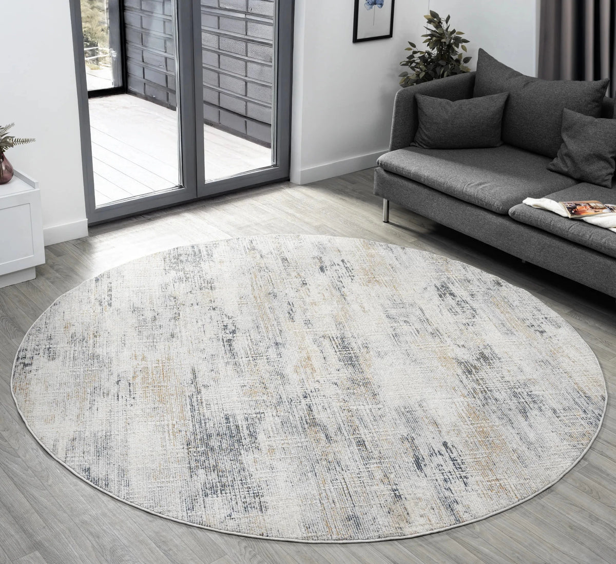 United Weavers Lexington Lady Grey Rug - round room scene