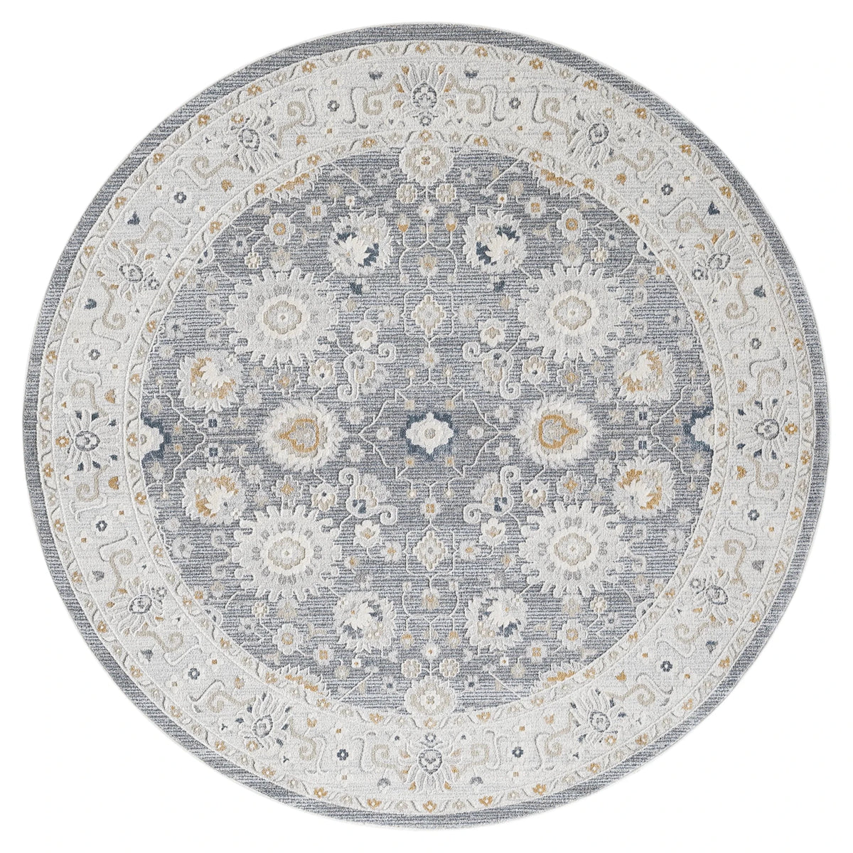 United Weavers Lexington Rosebud Grey Rug - round front view