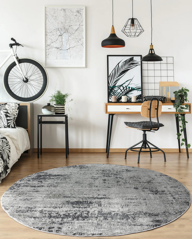 United Weavers Veronica Benidict Grey Rug - round room scene