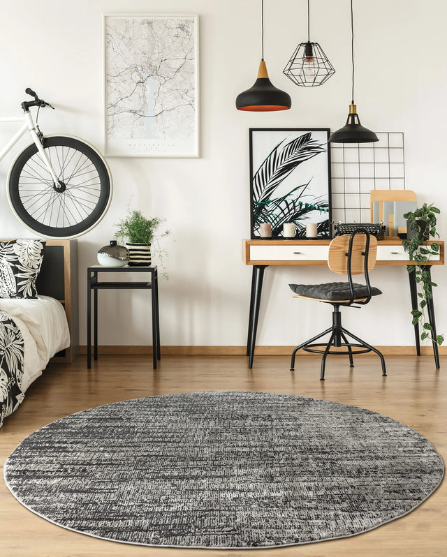 United Weavers Veronica Ives Grey Rug - round room scene