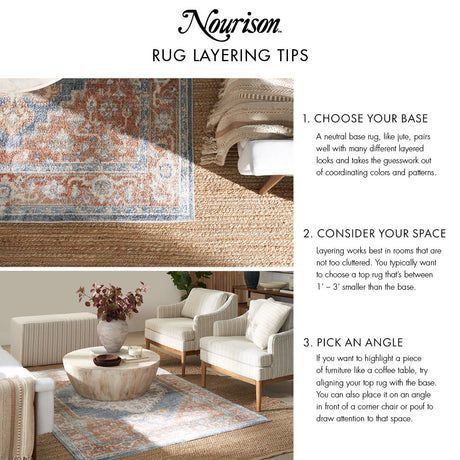 Nourison Positano POS04 Machine Made Aqua Rug