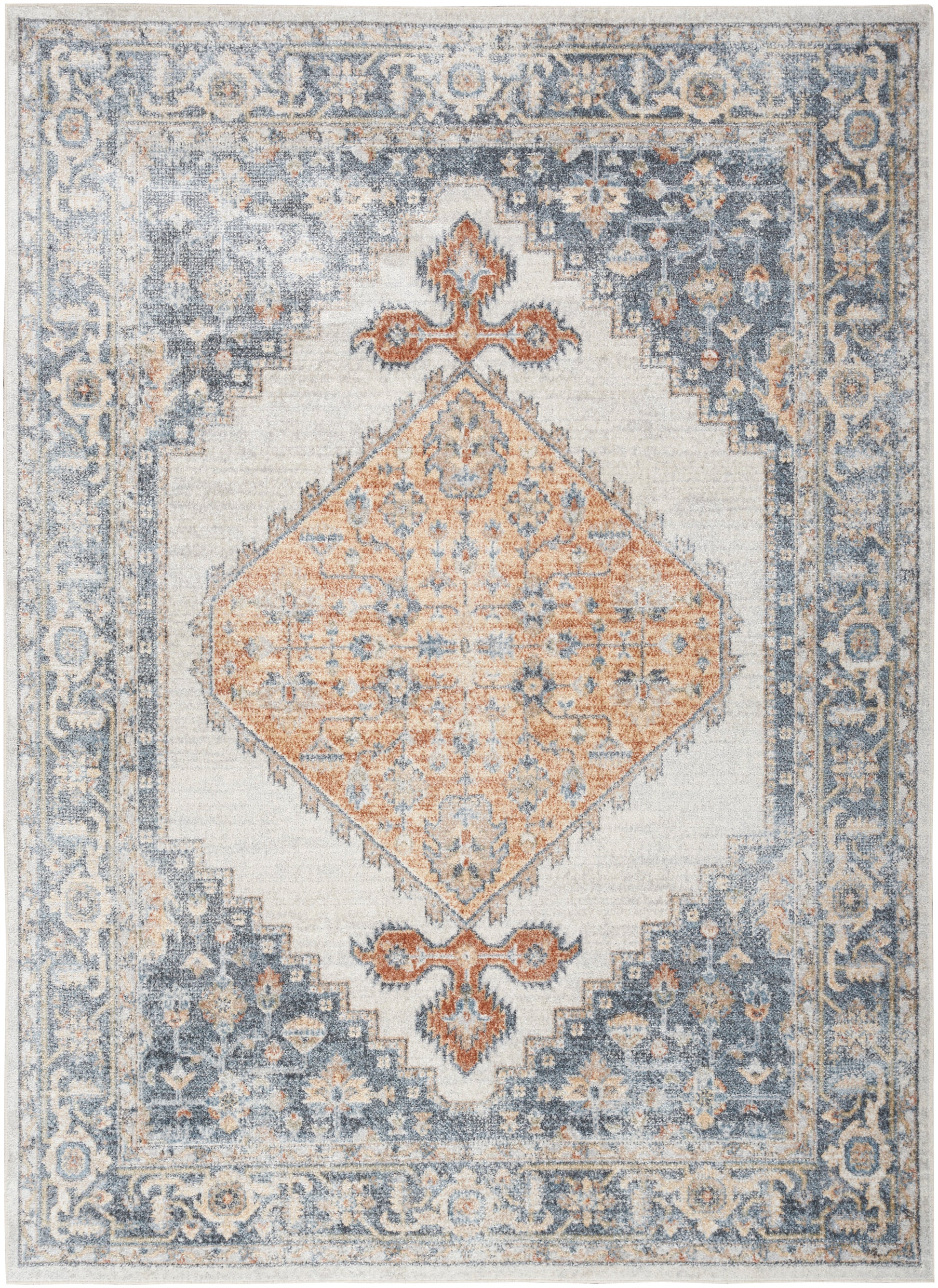 Nourison Astra Machine Washable Asw11 Grey/Gold Area Rug