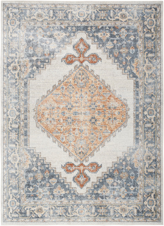 Nourison Astra Machine Washable Asw11 Grey/Gold Area Rug