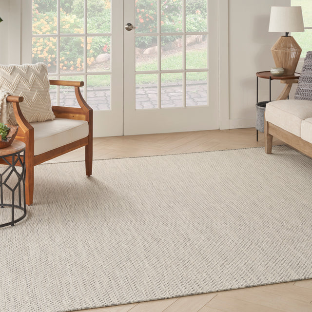 Nourison Courtyard COU01 Machine Made Ivory, Silver Rug