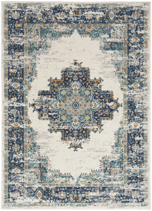 Nourison Passion Psn03 Ivory/Grey/Blue Area Rug