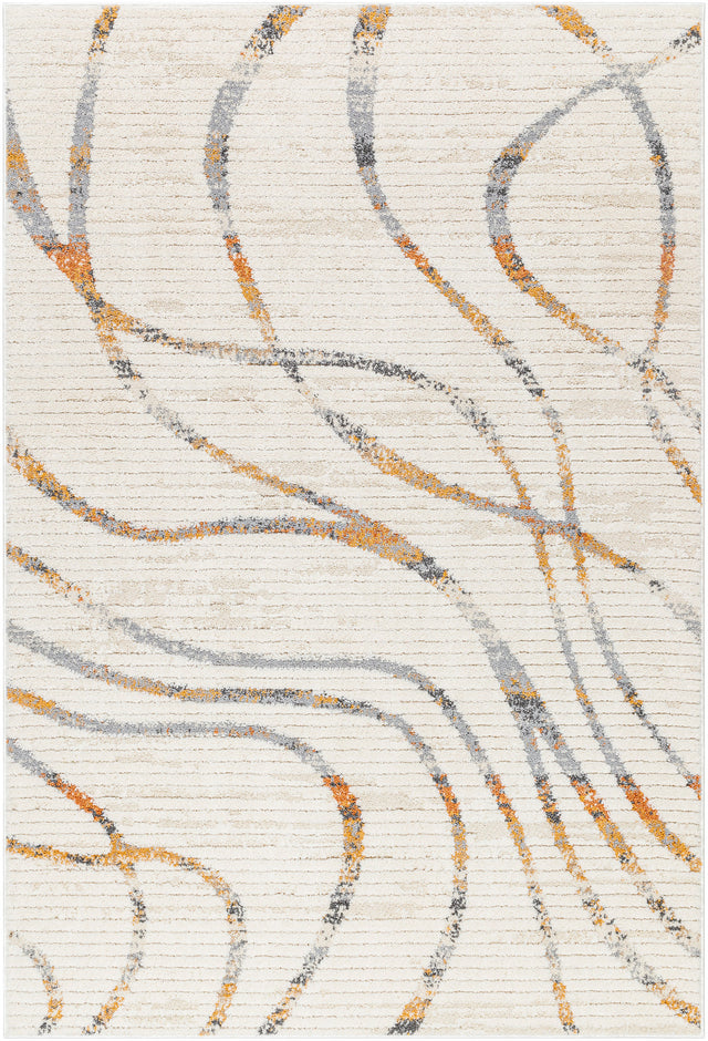 Surya Valet Vat-2302 Cream, Gray, Beige, Mustard, Burnt Orange Rug.