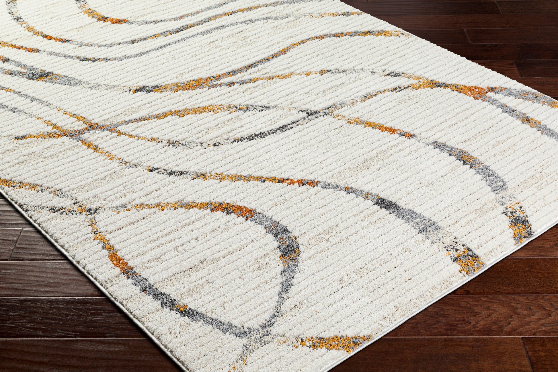 Surya Valet Vat-2302 Cream, Gray, Beige, Mustard, Burnt Orange Area Rug