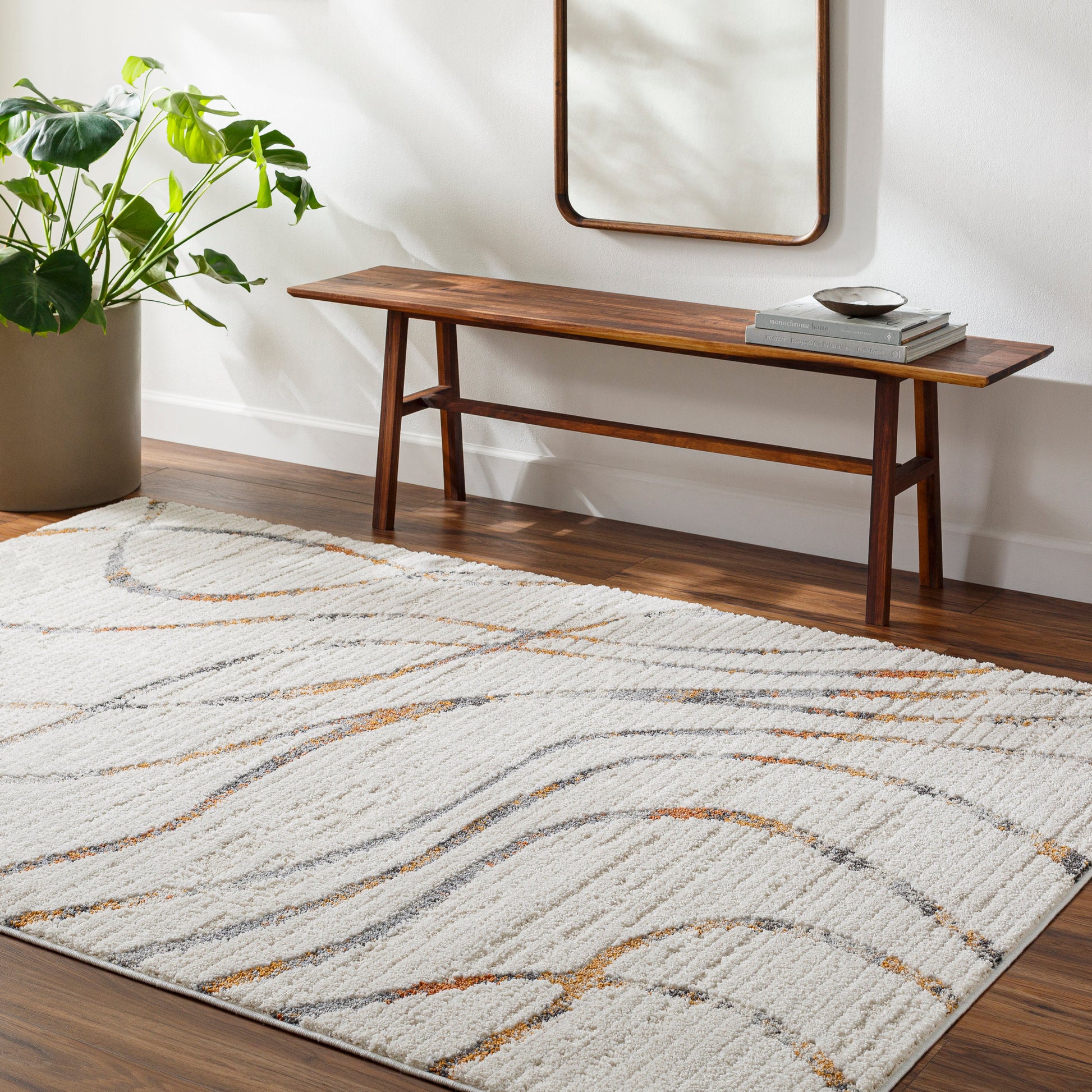 Surya Valet Vat-2302 Cream, Gray, Beige, Mustard, Burnt Orange Area Rug