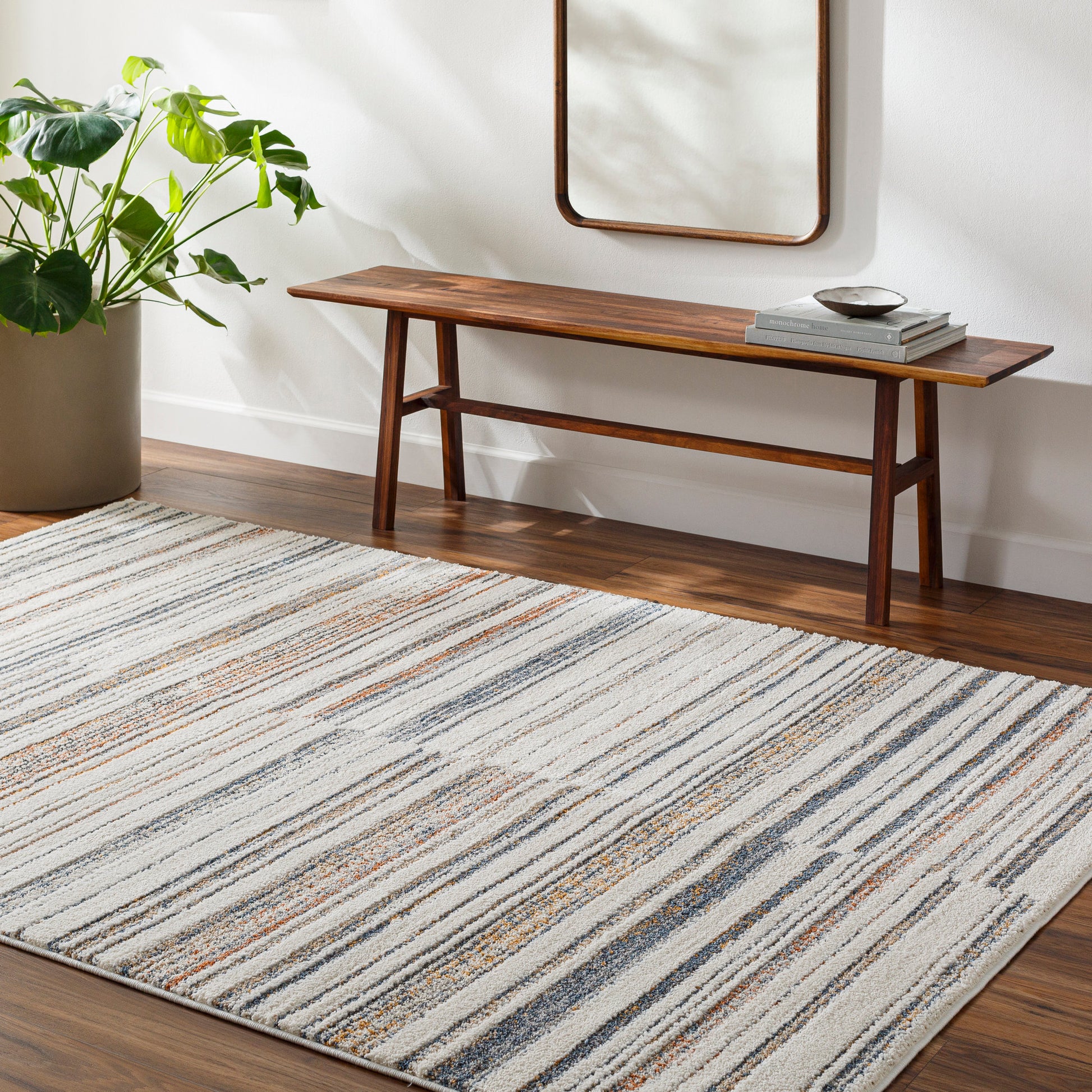 Surya Valet Vat-2308 Cream, Blue, Gray, Beige, Burnt Orange, Mustard Area Rug