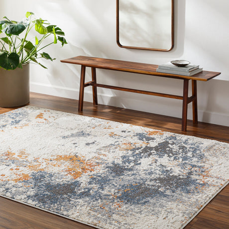 Surya Valet Vat-2310 Cream, Gray, Blue, Beige, Mustard, Burnt Orange Rug.