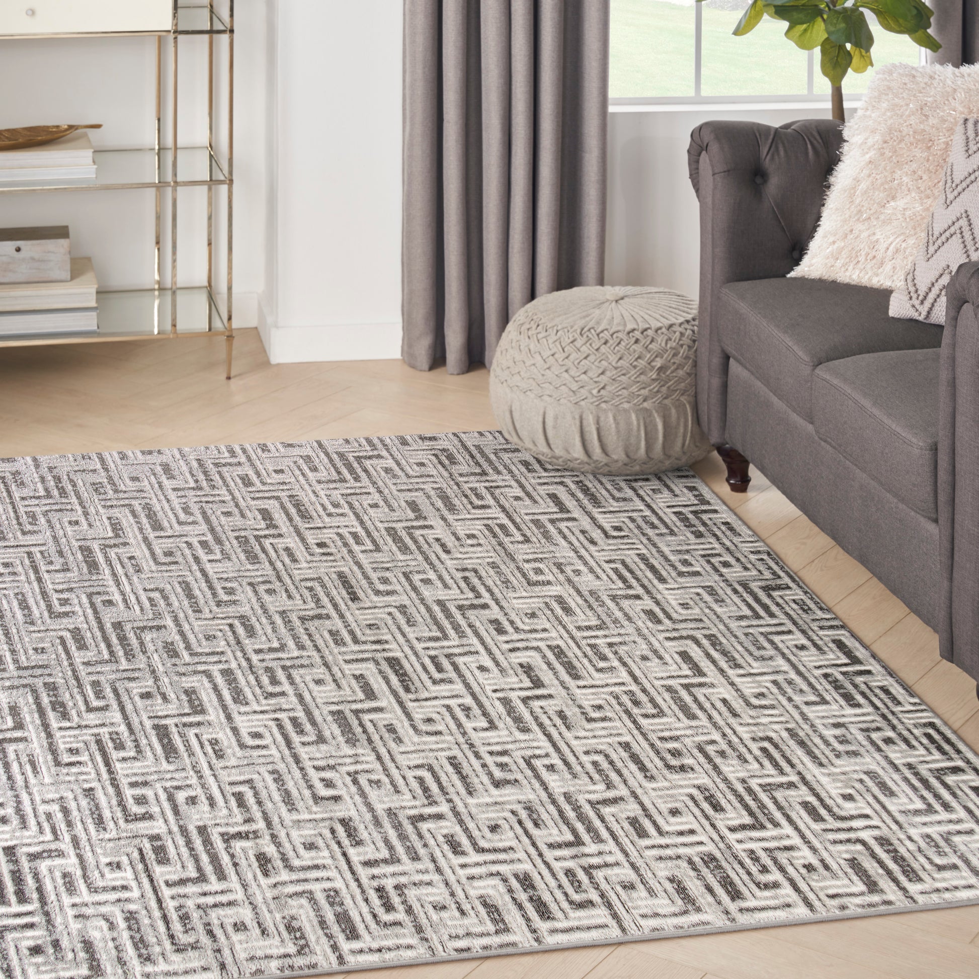 Nourison Serenity Home Srh04 Grey Ivory Area Rug