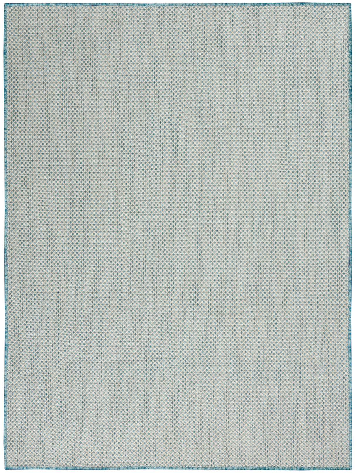 Nourison Courtyard COU01 Machine Made Ivory, Aqua Rug