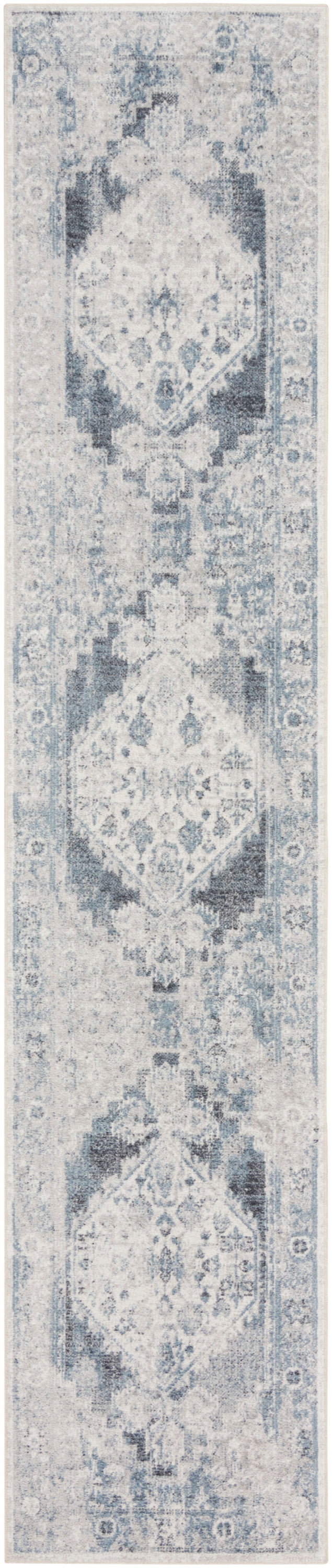 Nourison Astra Machine Washable Asw11 Blue/Ivory Area Rug