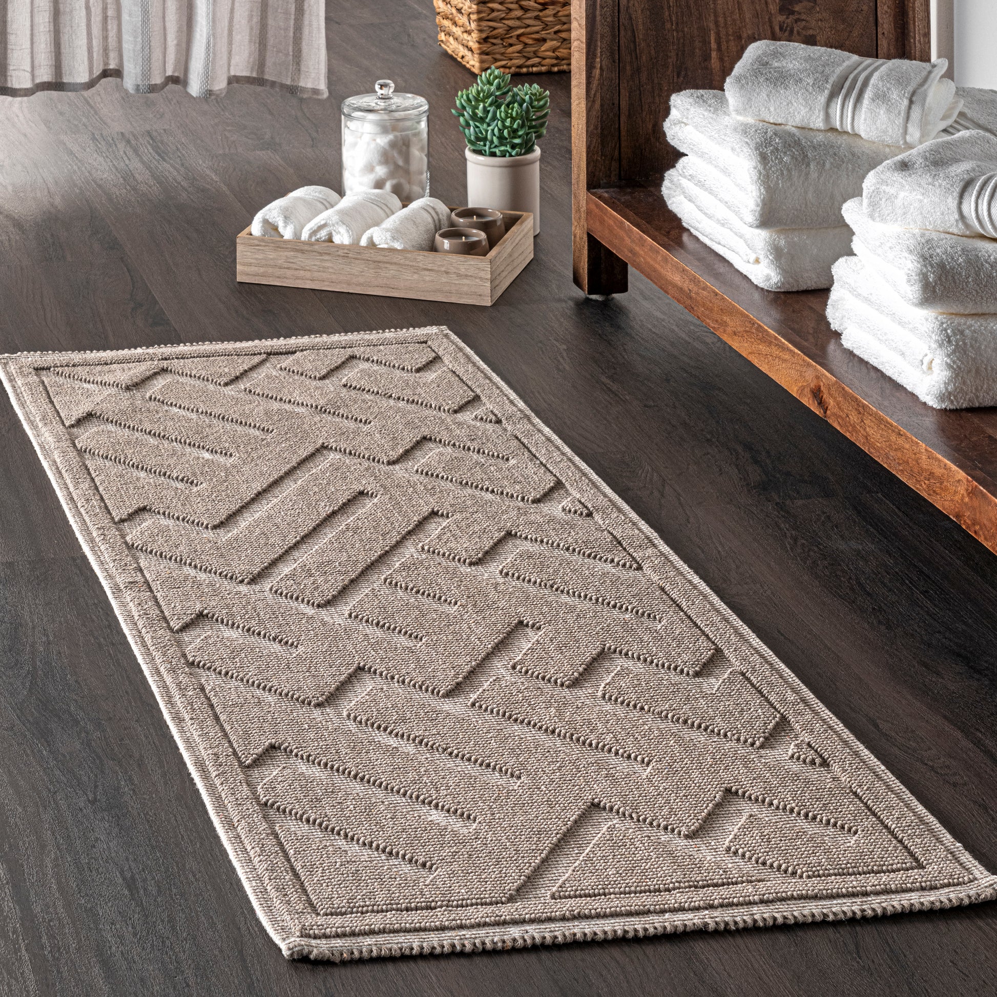 Nuloom Hudson Abstract Maze Psko02C Beige Area Rug