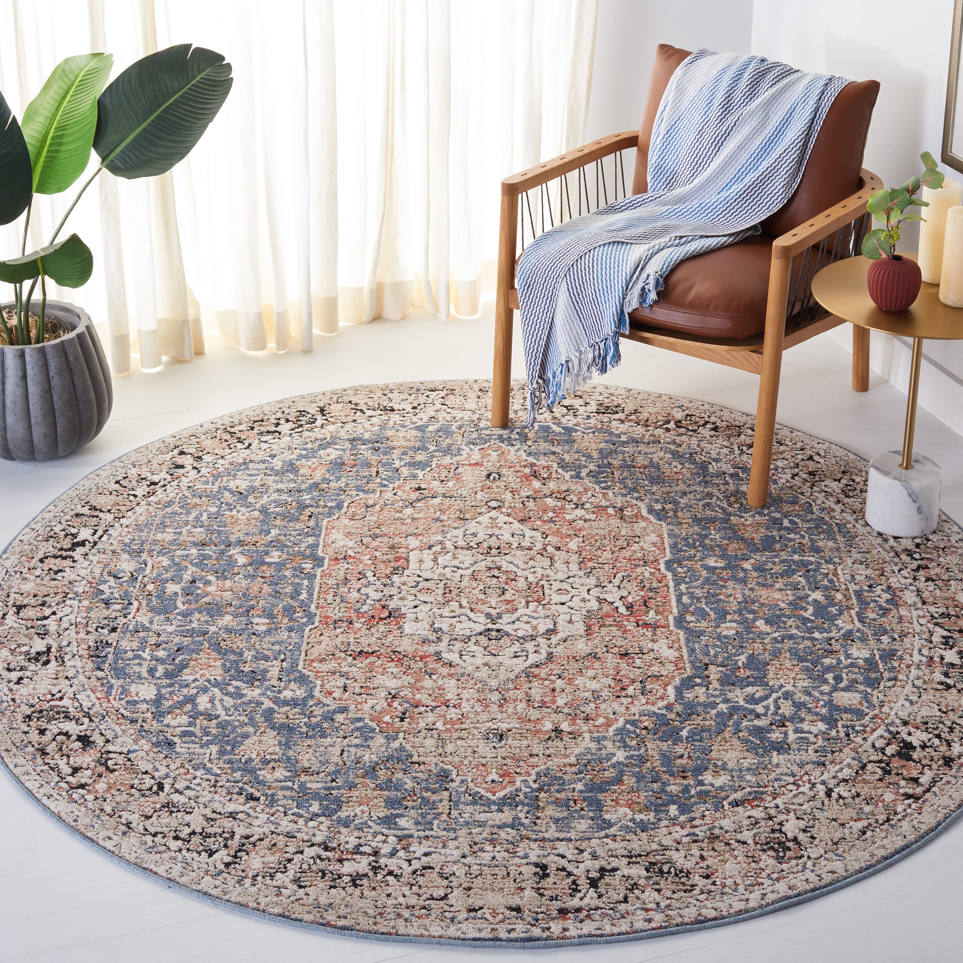 Safavieh Vivaldi Viv565M Blue/Rust Area Rug