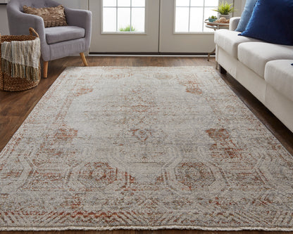 Feizy Kaia Kai39Gkf Tan/Ivory/Orange Area Rug