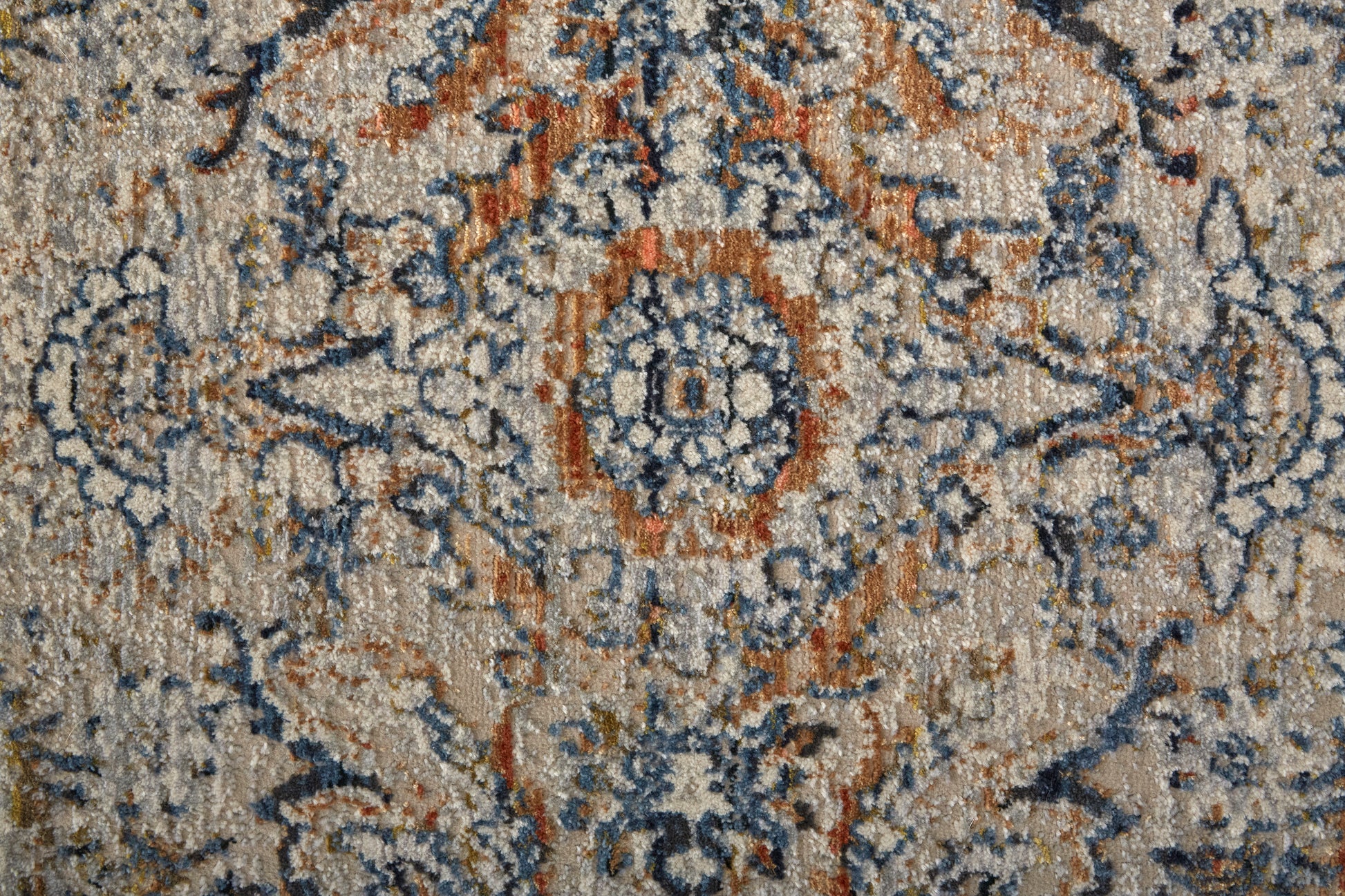 Feizy Kaia Kai39Gnf Tan/Blue/Orange Area Rug