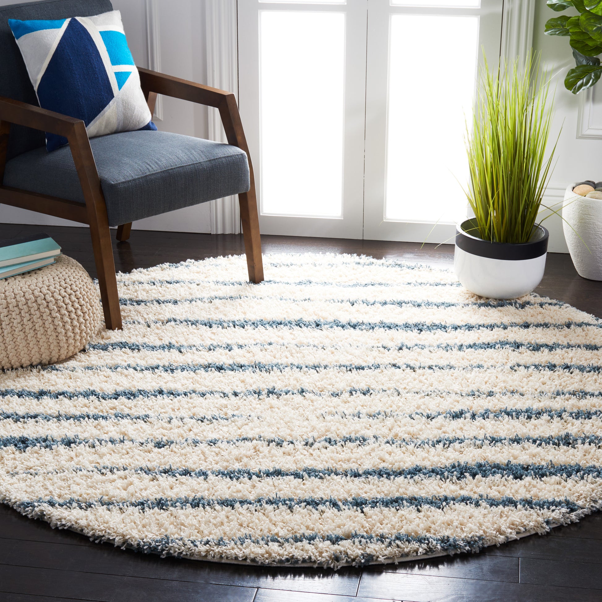 Safavieh Venus Shag Vns603L Ivory/Turquoise Area Rug