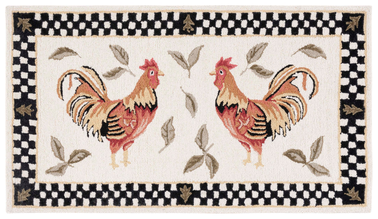 Safavieh Vintage Posters Vp320B Ivory/Black Rug.