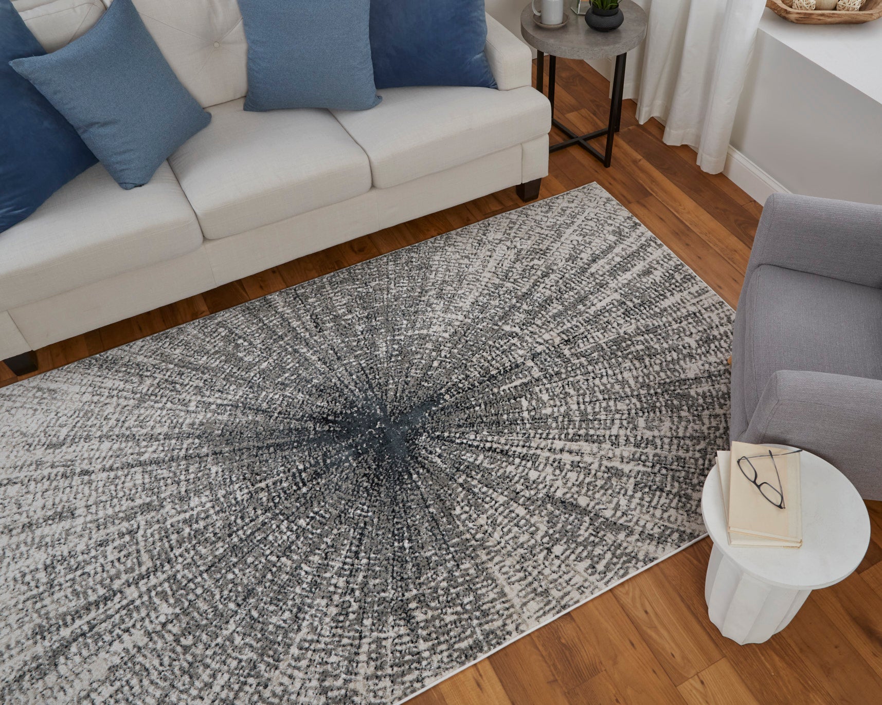 Feizy Micah 69439Ltf Ivory/Gray/Blue Area Rug