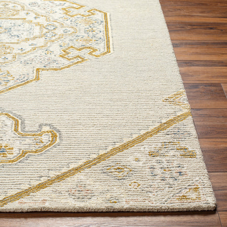 Surya Vivianne Vve-2300 Medium Gray, Mustard, Ivory, Cream Rug.