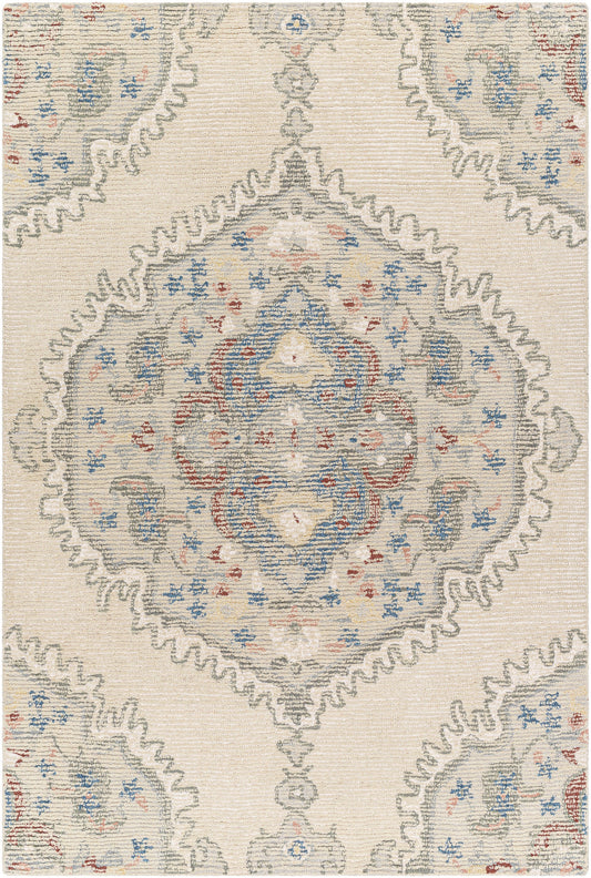 Surya Vivianne Vve-2302 Ivory, Dusty Sage, Rust, Dark Blue Area Rug