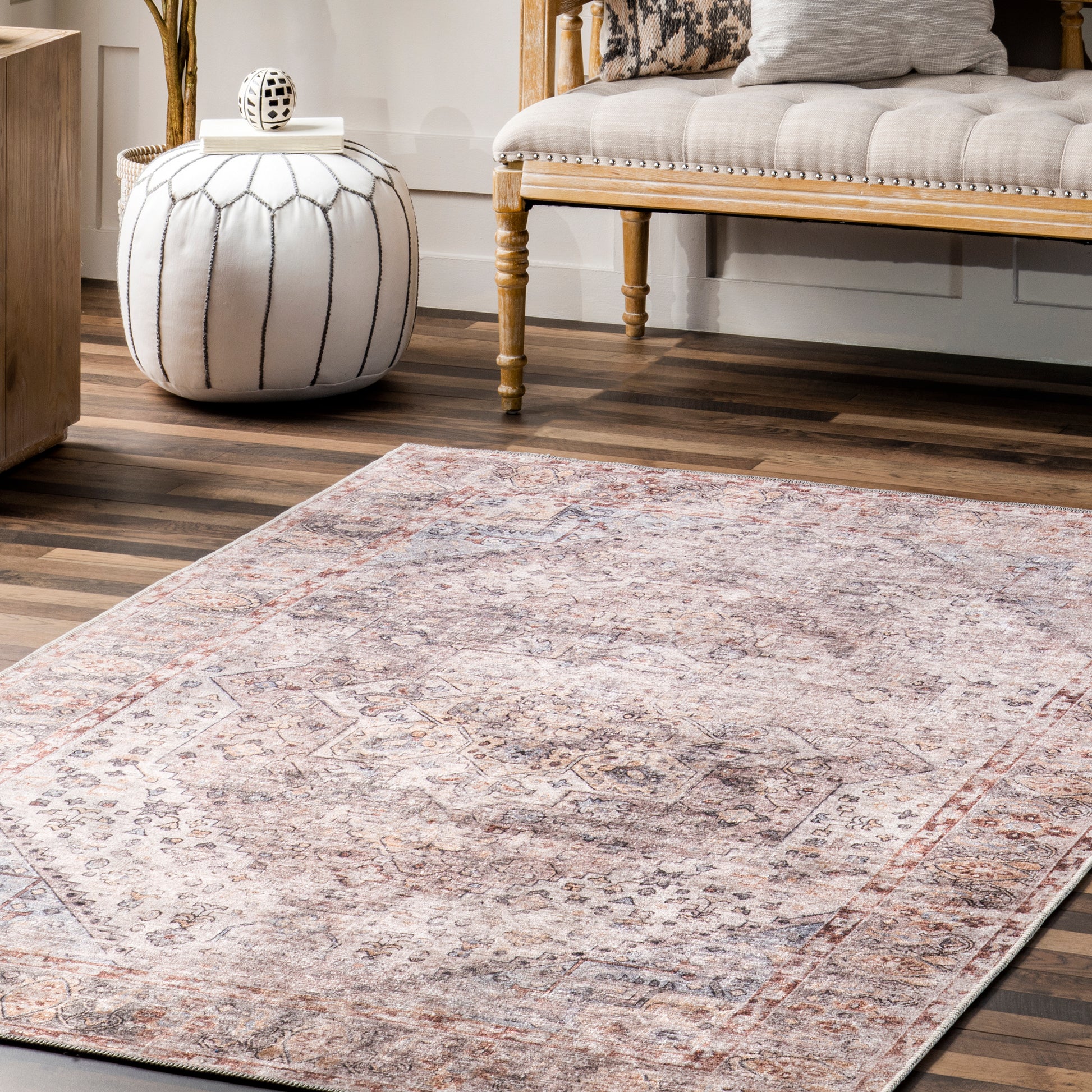 Nuloom Kirsty Traditional Distressed Rzgl02A Rust Area Rug