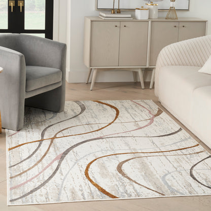 Nourison Glitz Glz01 Ivory/Multi Area Rug