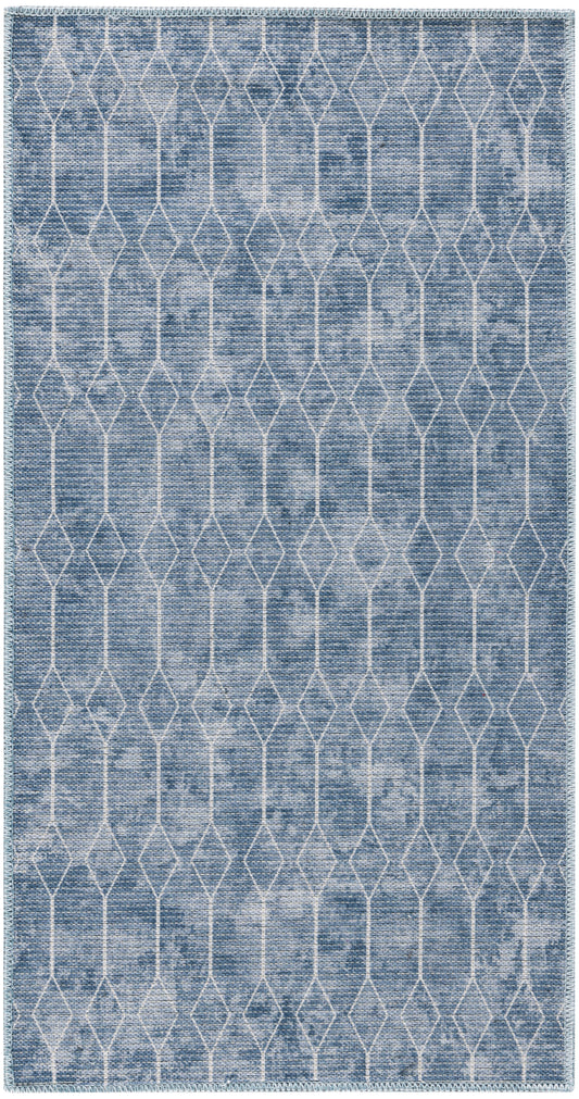 Nourison Machine Washable Series 1 X Nicole Curtis Sr107 Blue Area Rug