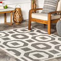 Nuloom Nicola Transitional Bars Grds05A Light Gray Area Rug