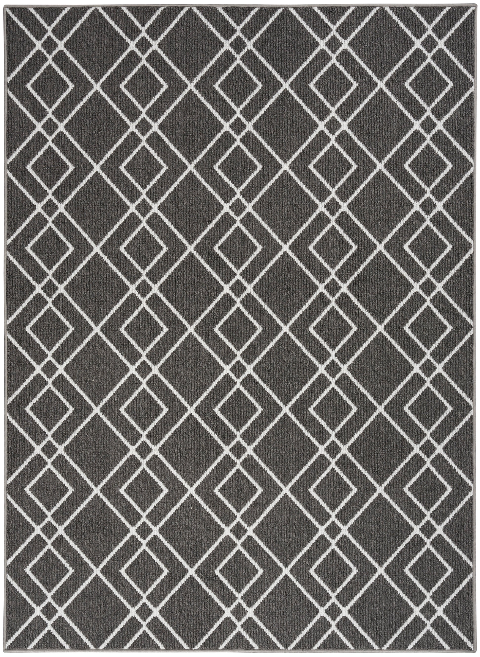 Nourison Modern Lines Mol01 Charcoal Area Rug