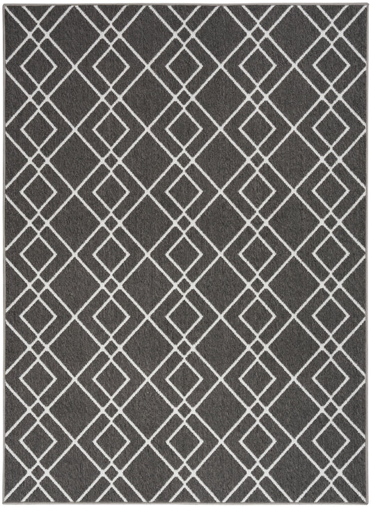 Nourison Modern Lines Mol01 Charcoal Area Rug