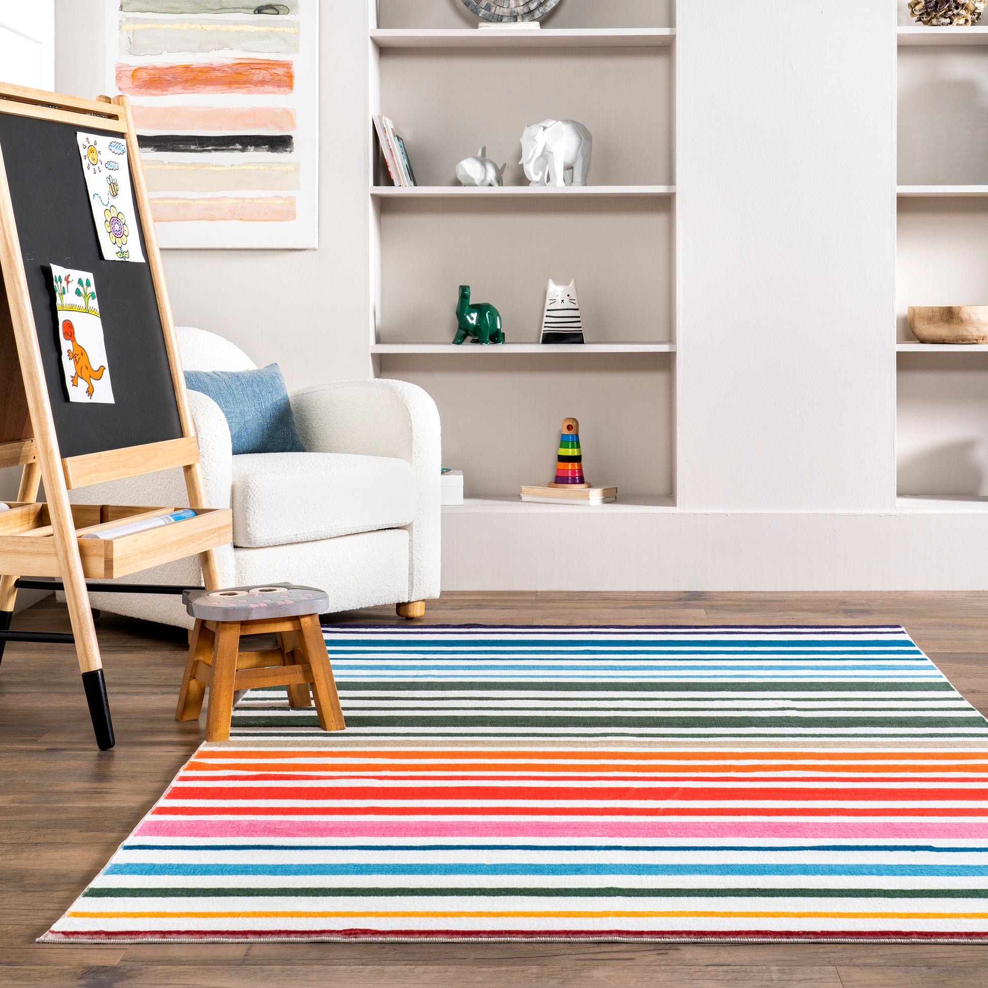 Nuloom Effie Stripes Kids Hjcl04A Multi Area Rug