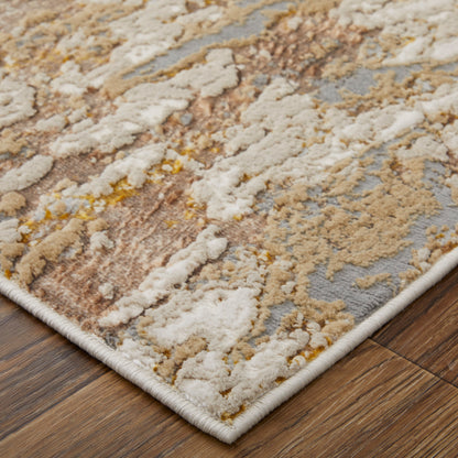 Feizy Aura Aur39Lmf Ivory/Gold/Brown Area Rug