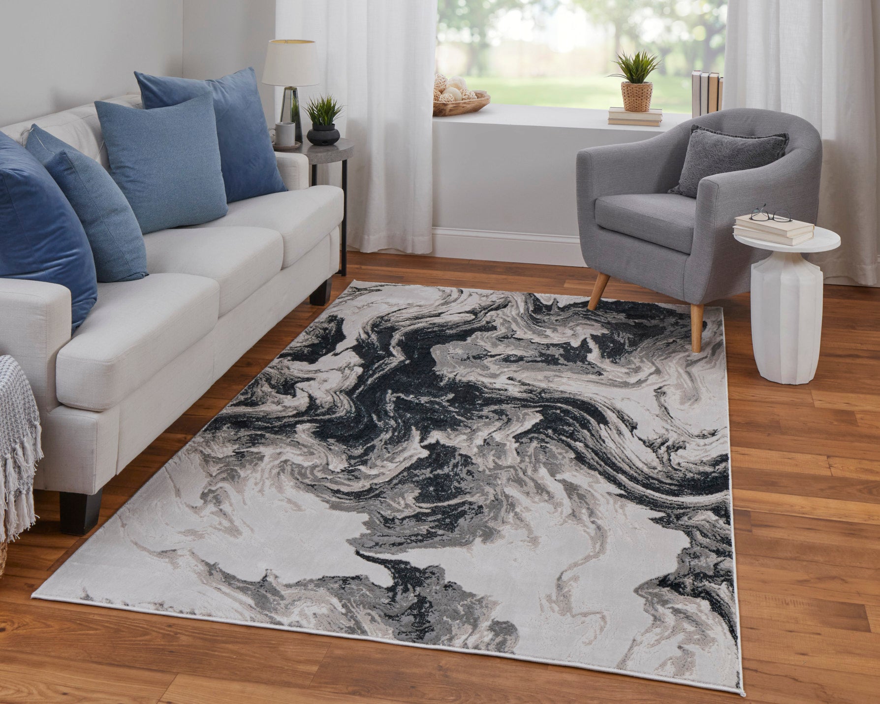 Feizy Micah 69439Lpf Ivory/Black/Taupe Area Rug