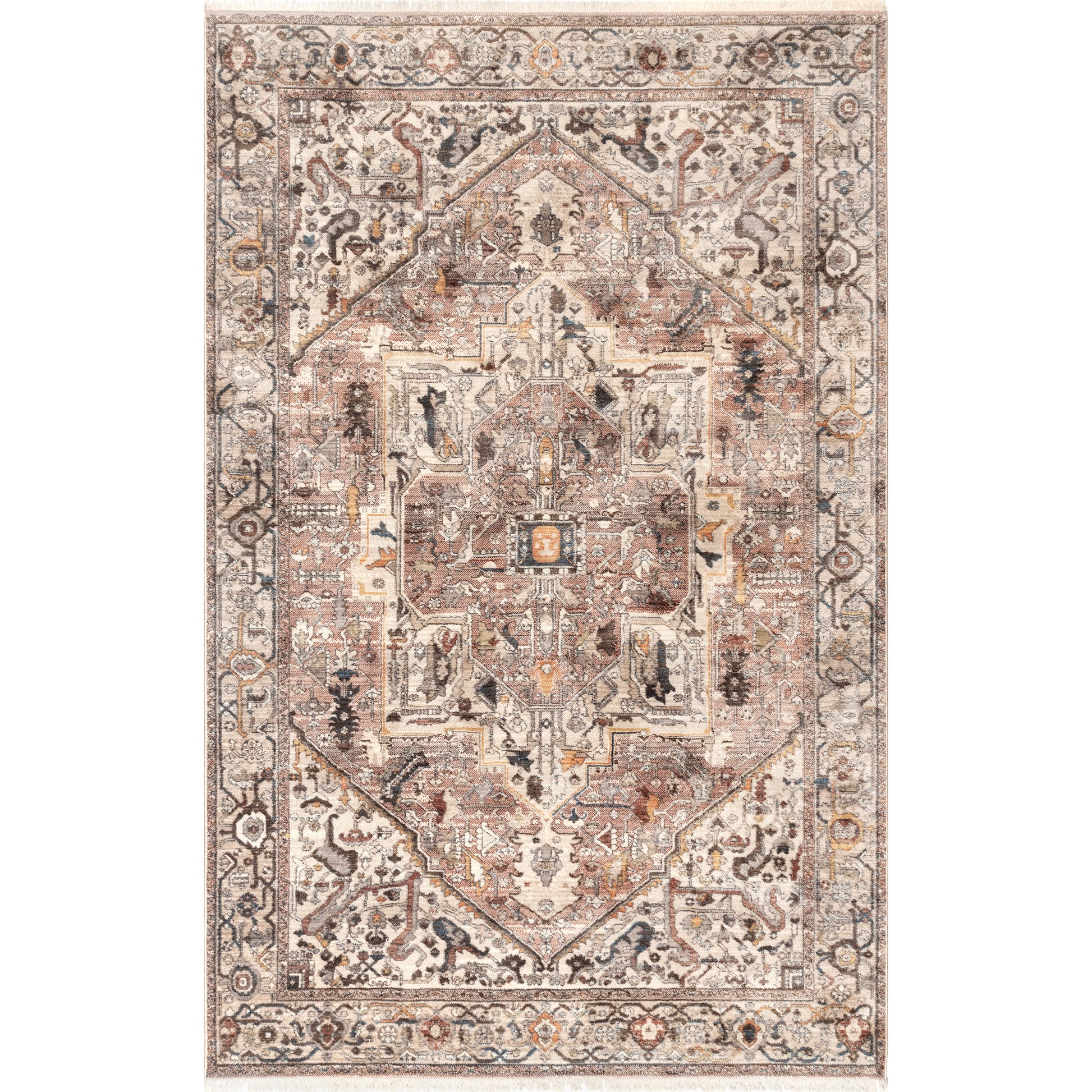 Nuloom Harriet Vintage Medallion Khmc04J Light Brown Area Rug