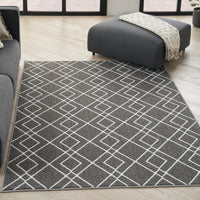 Nourison Modern Lines Mol01 Charcoal Area Rug