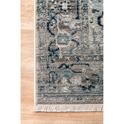 Nuloom Vintage Harriet Medallion Khtr15A Dark Blue Area Rug