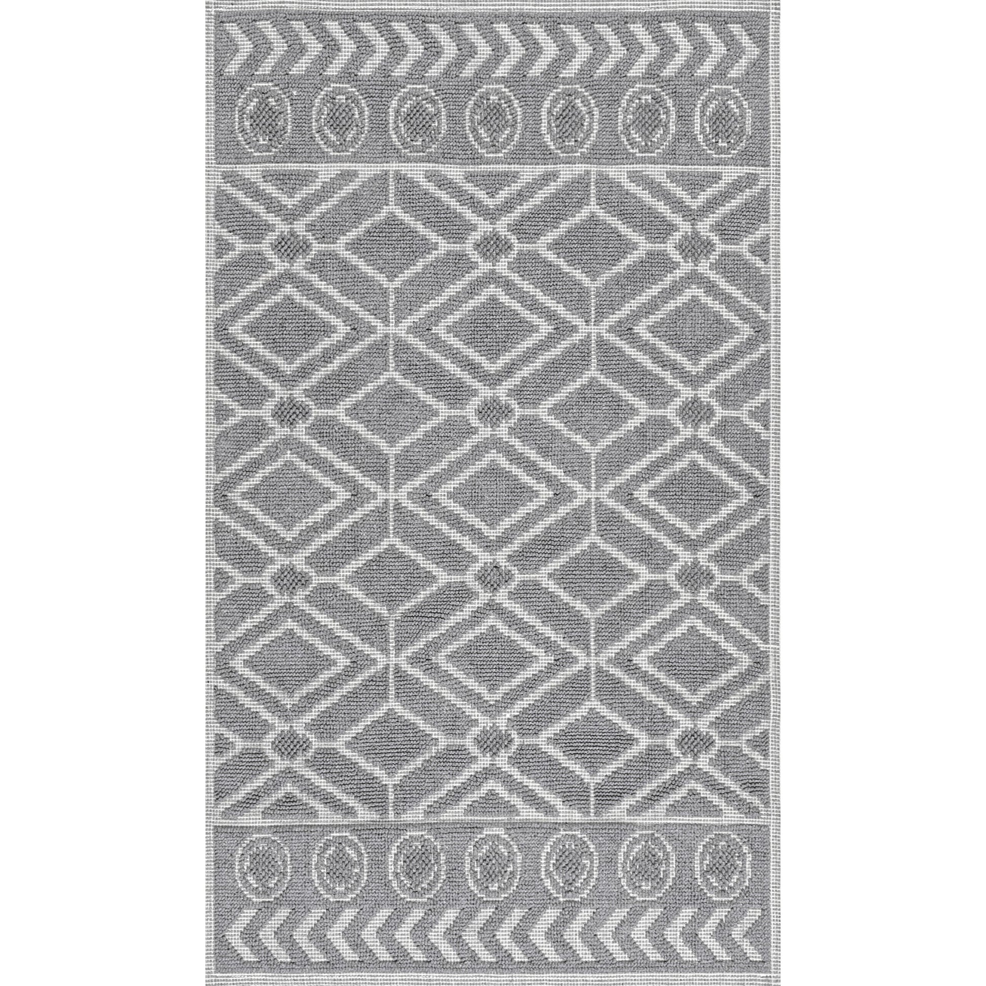 Nuloom Ethan Textured Trellis Psko05A Gray Area Rug