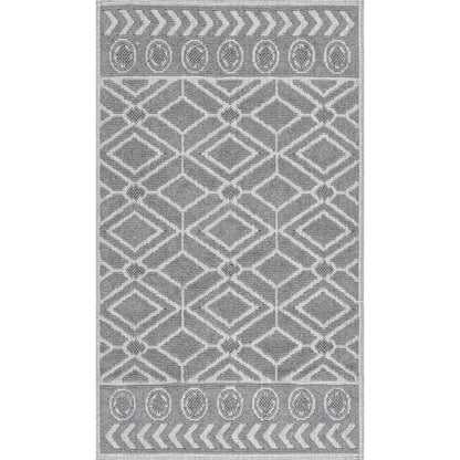 Nuloom Ethan Textured Trellis Psko05A Gray Area Rug