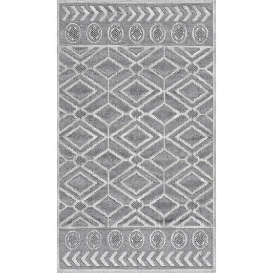 Nuloom Ethan Textured Trellis Psko05A Gray Area Rug