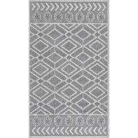 Nuloom Ethan Textured Trellis Psko05A Gray Area Rug