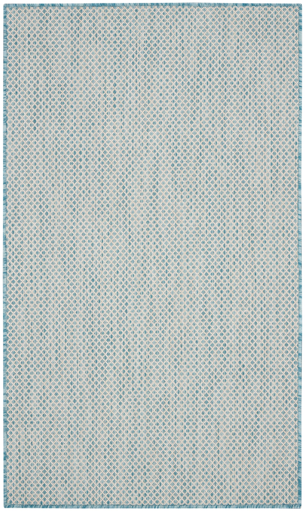 Nourison Courtyard COU01 Machine Made Ivory, Aqua Rug