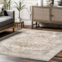 Nuloom Harriet Vintage Medallion Khmc04G Silver Area Rug