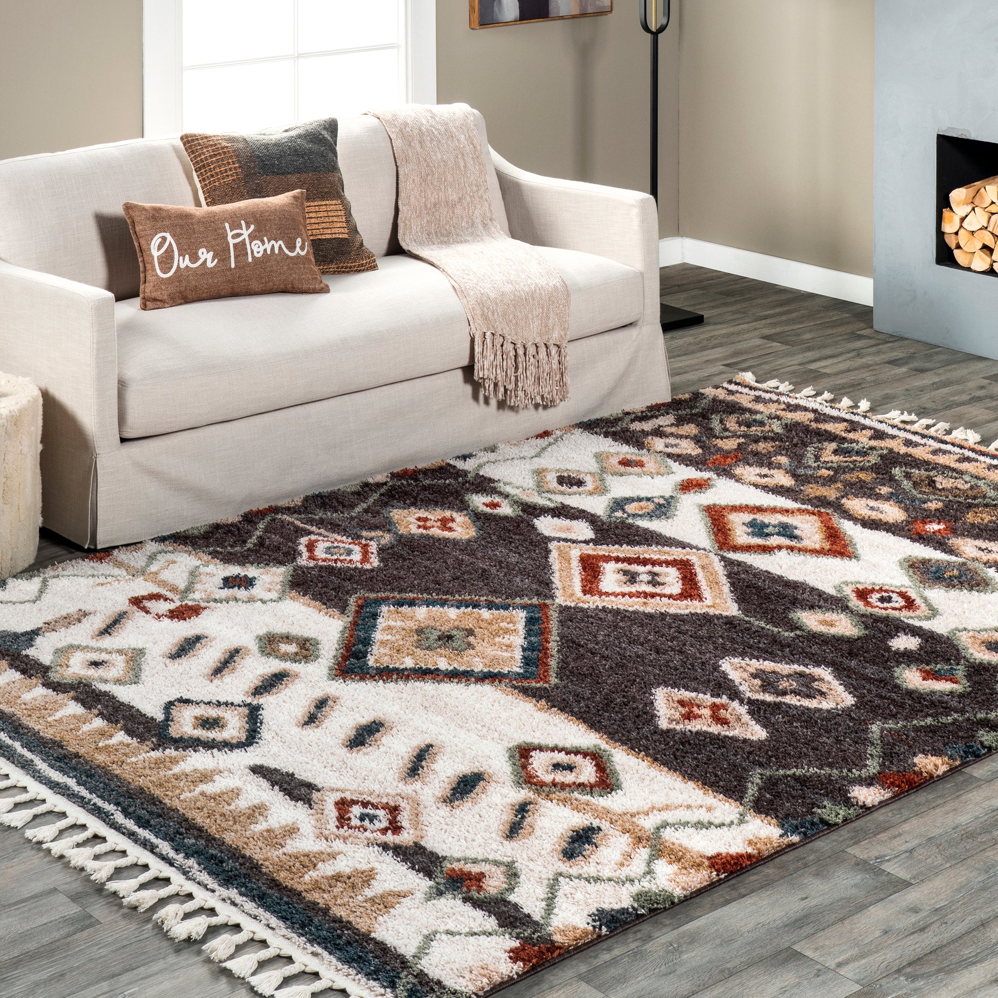 Nuloom Rosemarie Bohemian Ozfg01C Gray Area Rug