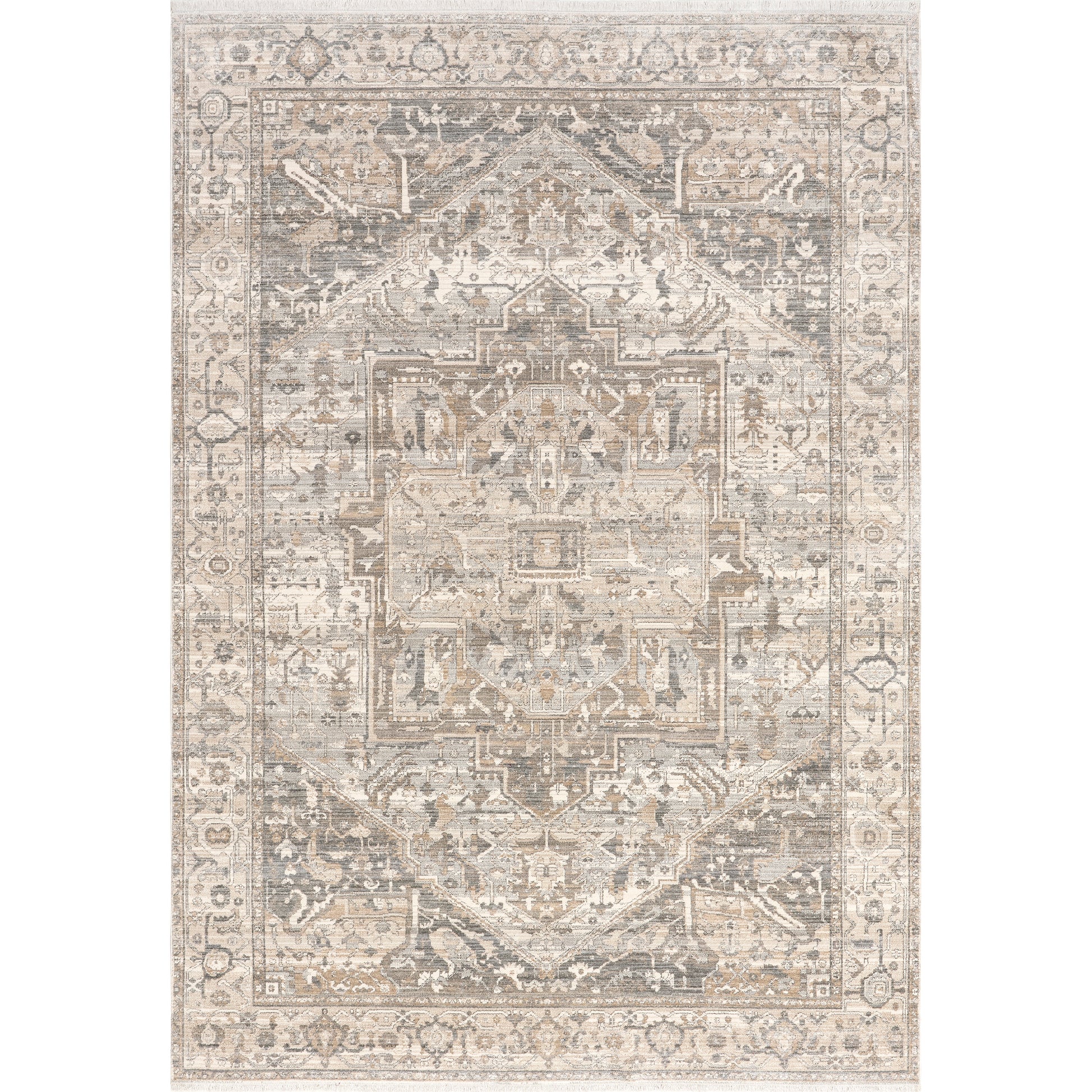 Nuloom Harriet Vintage Medallion Khmc04G Silver Area Rug