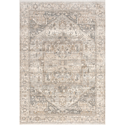 Nuloom Harriet Vintage Medallion Khmc04G Silver Area Rug