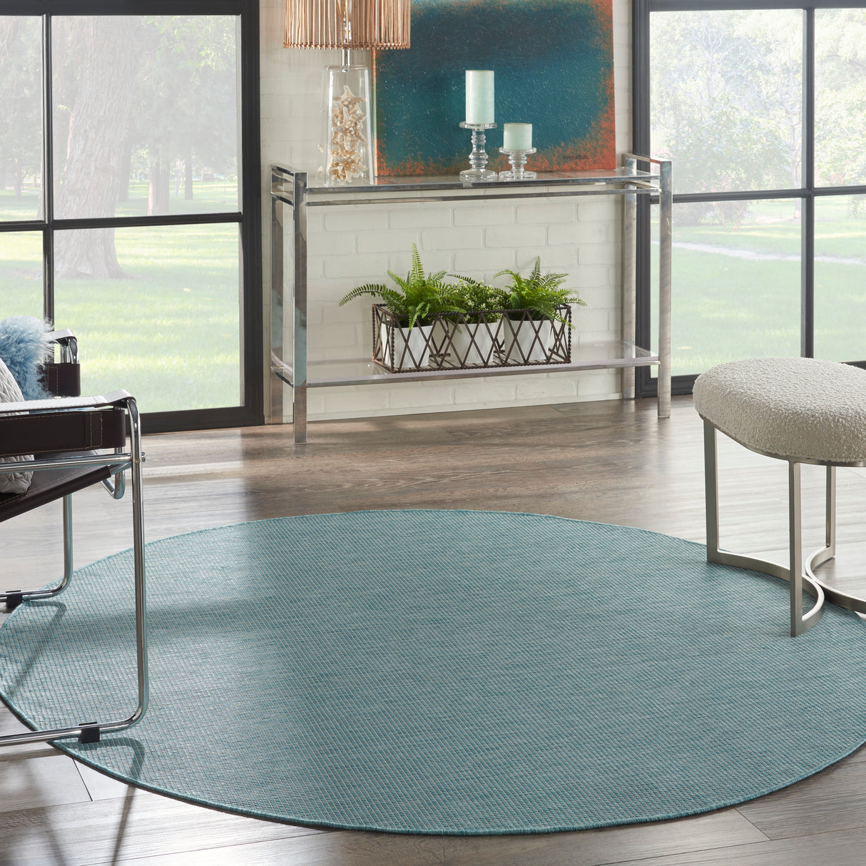 Nourison Positano Pos01 Aqua Rugs