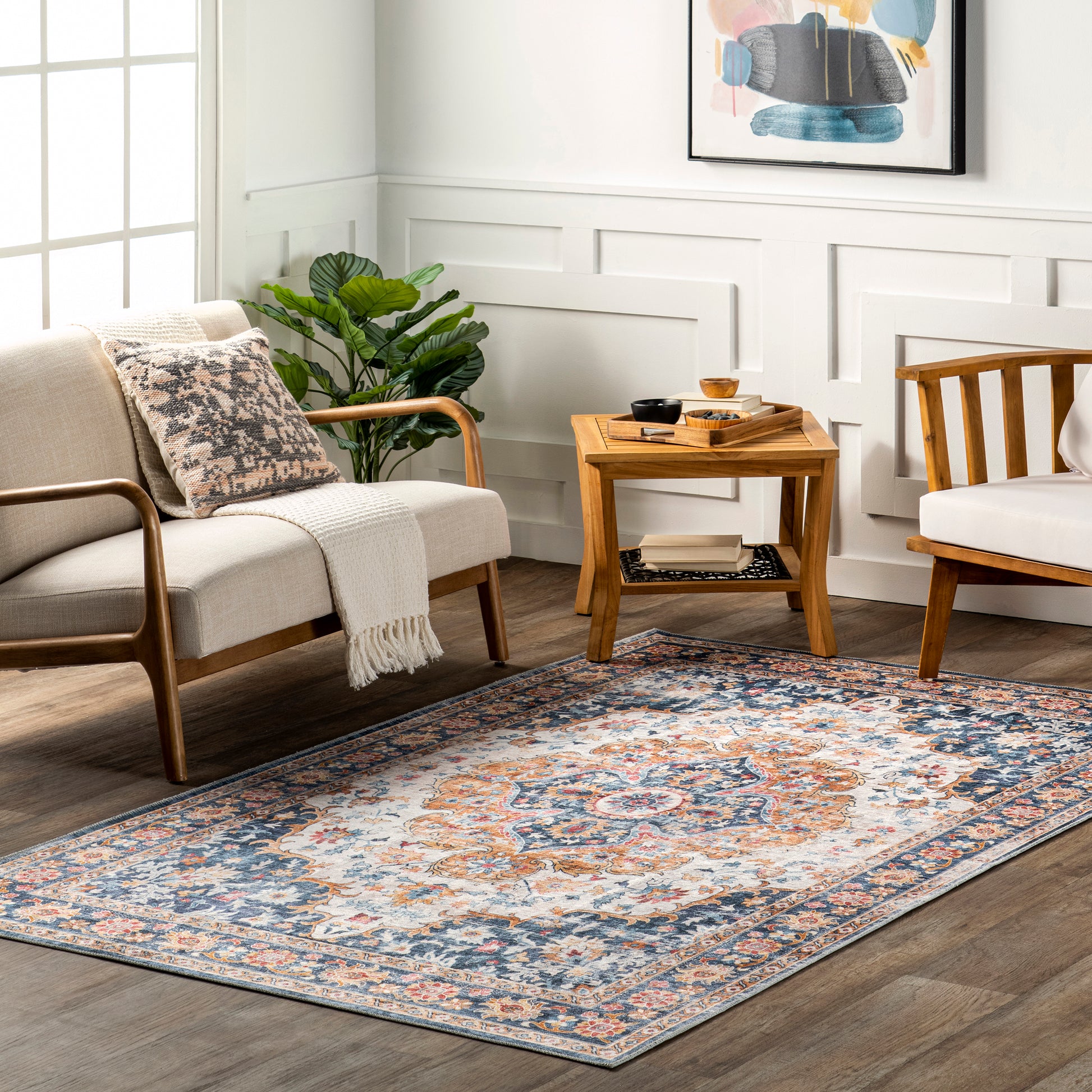 Nuloom Emi Traditional Hjth06A Blue Multi Area Rug